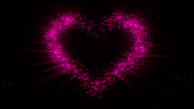 Relumbrante-partículas-hecho-de-forma-de-corazón.-Bucle-sin-interrupción.-Canal-alfa.