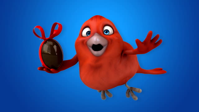 Animación-por-ordenador---pájaro-rojo