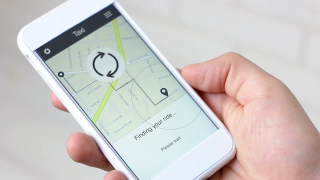 Smartphone-Applikation-mit-dem-Taxi-Bestellung