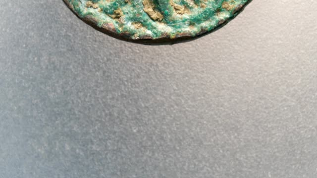 Close-up-of-very-old-coins
