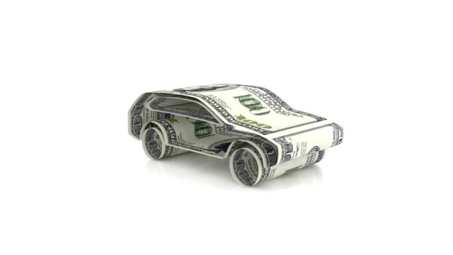 the-car-is-created-from-money,-the-concept-of-financing-the-auto-industry,-lending-to-buying-cars,-cash-costs-for-the-car.