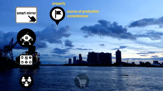 concept-of-network-neutrality-Blockchain-symbol-located-in-the-central-business-district-of-the-riverside-pier