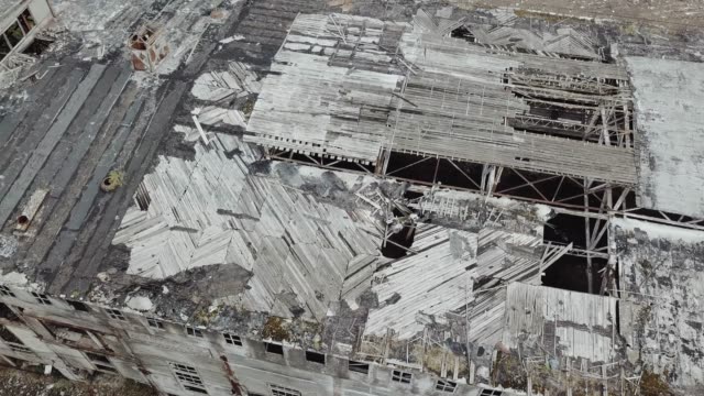 Flight-over-the-destroyed-factory.