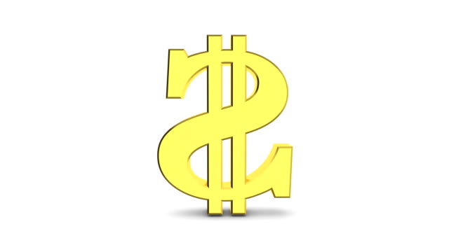Looping-animation-of-a-rotating-golden-dollar-sign-on-white.
