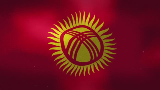 Bandera-Nacional-de-Kirguistán-agitando