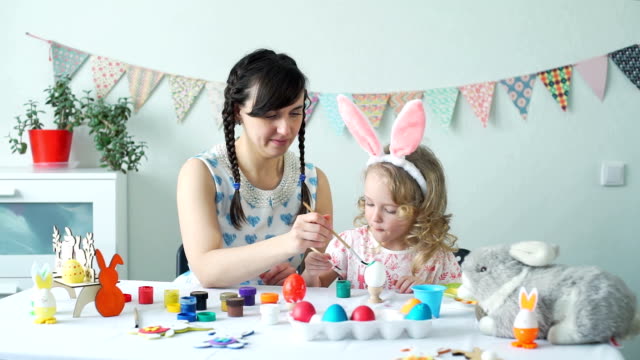 Mother-and-Child-Decorating-Easter-Egg-Together