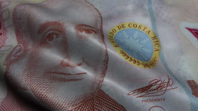 Verdgeltete-Costa-Rica-Colon-Banknotengeld