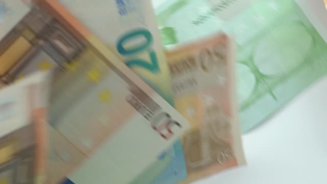 Slow-motion-of-euros-are-flying-and-falling.-Euro-banknotes-different-values