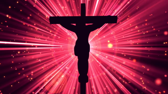 Christus-am-Kreuz-göttlicher-Rote-Gottesdienst-loopable-Hintergrund