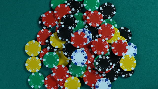 Lucky-casino-player-winning-the-prize-and-taking-all-chips,-success-and-fortune