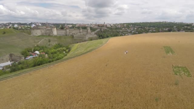 Kamianets-Podilskyi-Castle.-View-towards-the-town.-Ukraine.-Drone-video