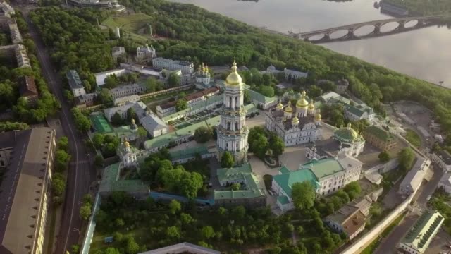 Aerial-view-of-Kiev-Pechersk-Lavra-Ukrainian-Orthodox-Monastery