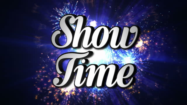SHOW-TIME-Animation-drehen-Text-und-Diskothek-Tanz-Hintergrund-mit-Alpha-Kanal,-Schleife,-4-km