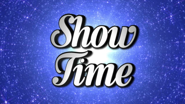SHOW-TIME--Animation-Rotation-Text-and-Disco-Dance-Background,-with-Alpha-Channel,-Loop