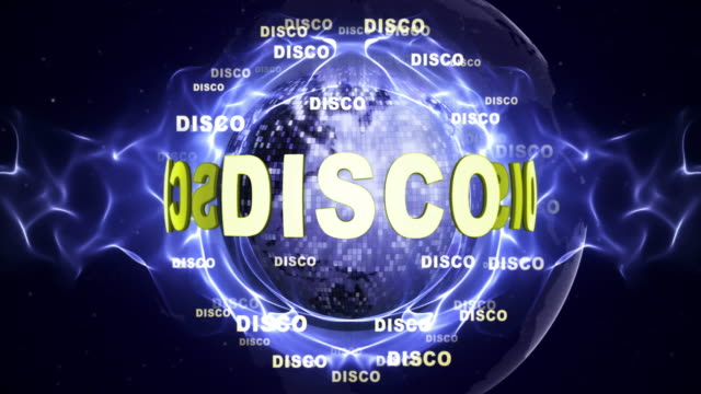 DISCO-Text-Animation-and-Disco-Ball,-Loop