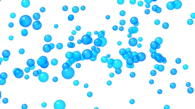 Explosión-de-burbujas-azules-translúcidas.-Canal-alfa,-4K