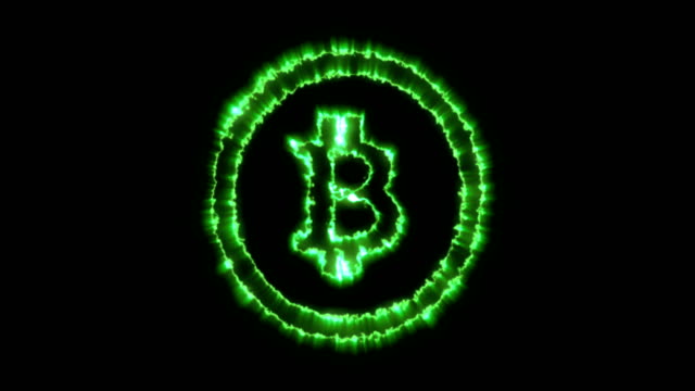 Animation-des-Erscheinungsbildes-Bitcoin-Symbol-mit-dem-Alpha-Kanal