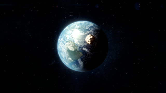 Asteroide-acercándose-al-Planeta-Tierra