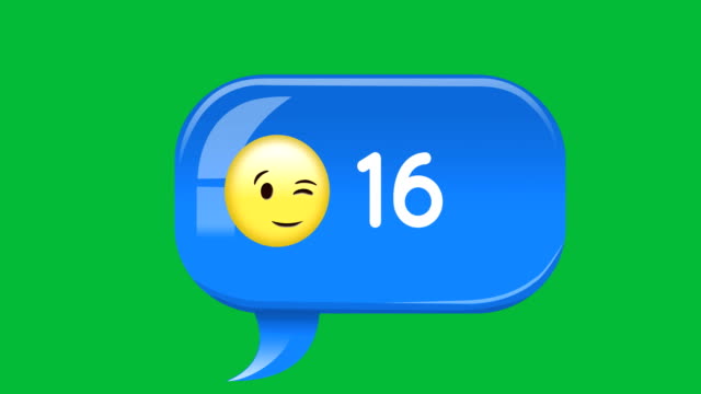 Winking-emoji-with-message-notification-increasing-4k