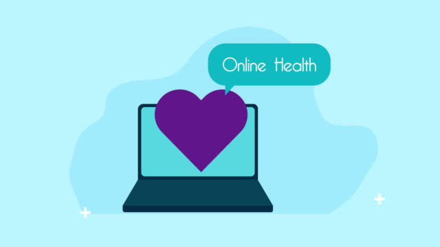 Laptop-mit-Herz-Cardio-Telemedizin-App-Animation