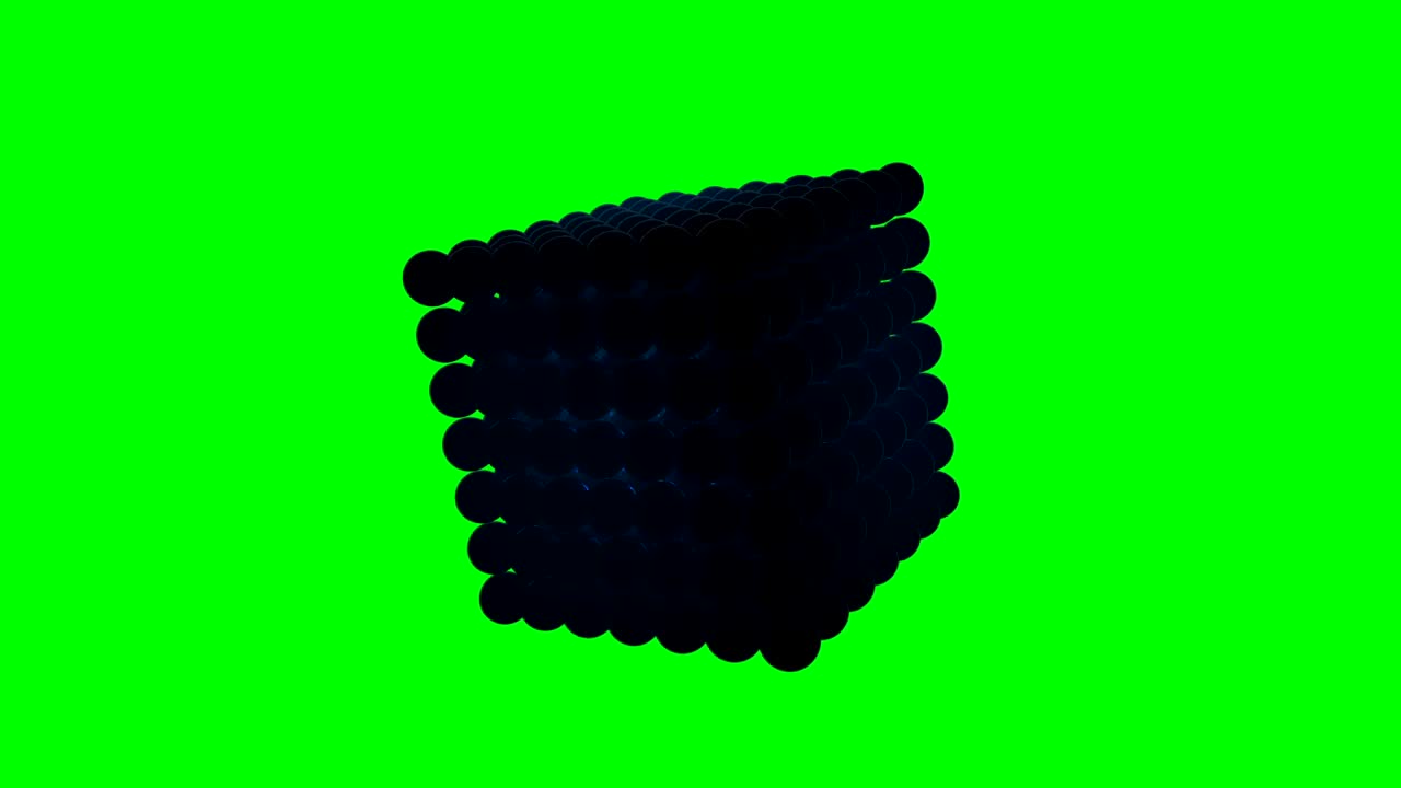 Rotating Glowing Cube Box Animation With Green Screen Free Stock Video