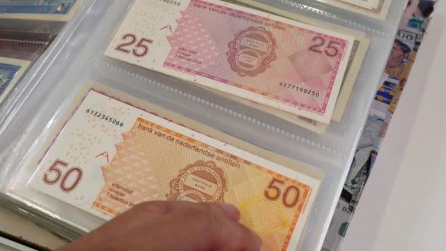 Währung-Gulden-von-den-niederländischen-Antillen-und-Aruba-Gulden-Banknoten