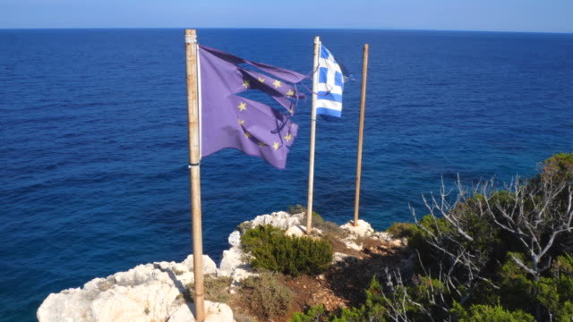 Griechischen-eine-EU-Flagge