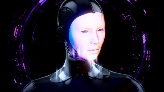 Cyborg-Girl-con-ojos-azules---estilo-futurista---Arte-Digital