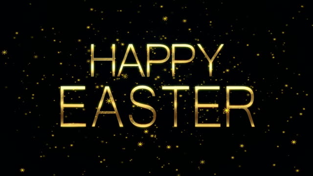 Feliz-Pascua-texto-con-partículas-brillantes-fondo-brillante