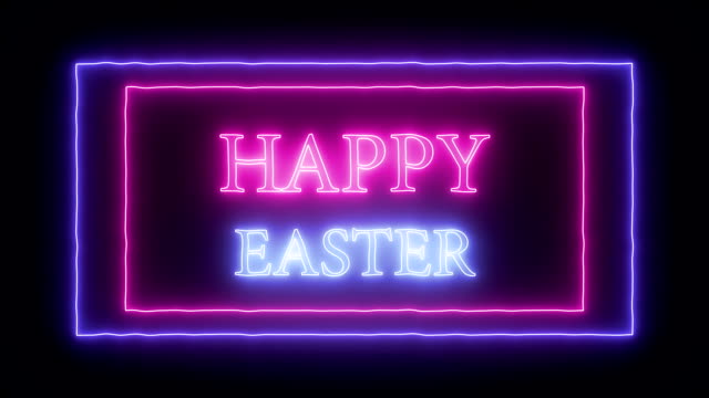 Animation-blinkt-Neonschild-"Happy-Easter"