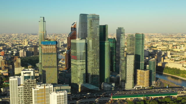 Aerial-view-of-the-business-center-of-Moscow