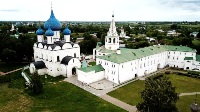 Aerial-view-of-architectural-ensemble-of-Suzdal-Kremlin