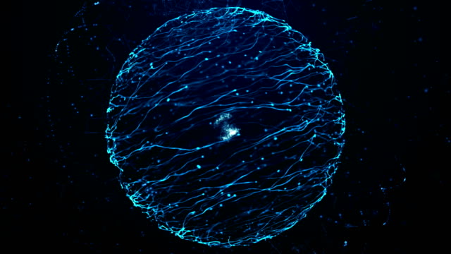 Blue-particle-energy-sphere.-Abstract-technology,-science,-engineering-and-artificial-intelligence-motion-background.