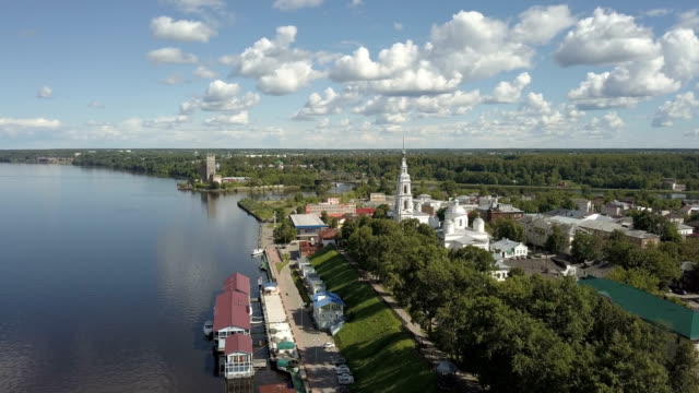 Small-town-on-the-river---aerial-view.