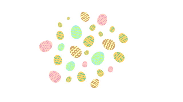 Huevos-de-Pascua-patrón-pop-up-de-animación-centro-4K-sobre-fondo-blanco