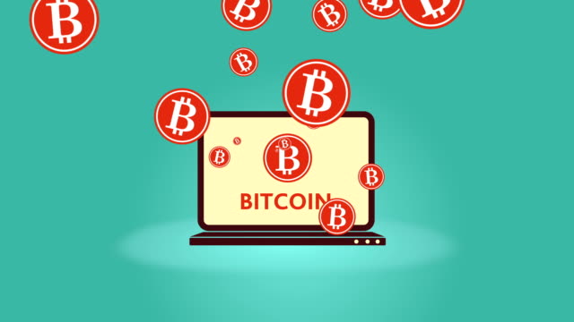 The-bitcoin-symbol-appears-from-the-computer