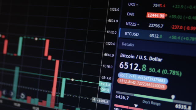 Online-Börse-Chart-Bär-und-Bull-Trends-der-Währung-Bitcoin
