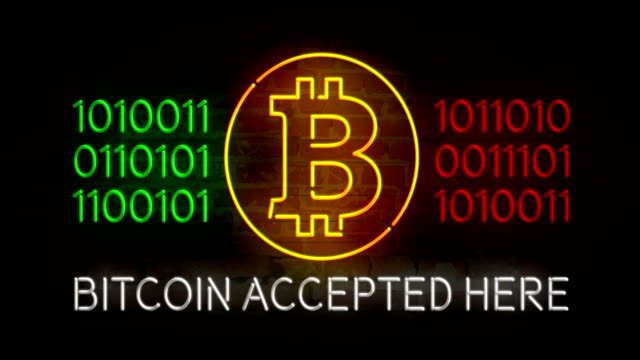 Bitcoin-acepta-3D-luces-de-neón