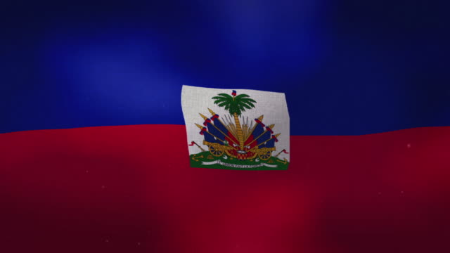Haiti-nationale-Fahnenschwingen-