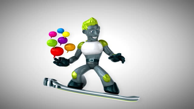 Robot-surfing-3D-animation