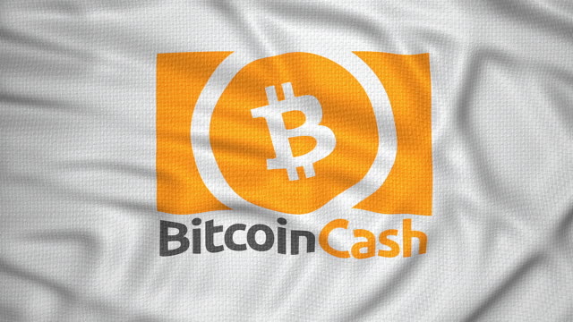 Bandera-del-logotipo-de-bitcoin-cash