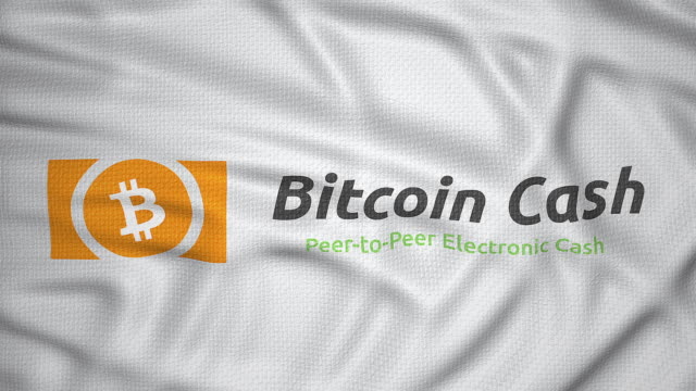 Animación-de-la-bandera-del-logotipo-de-bitcoin-cash