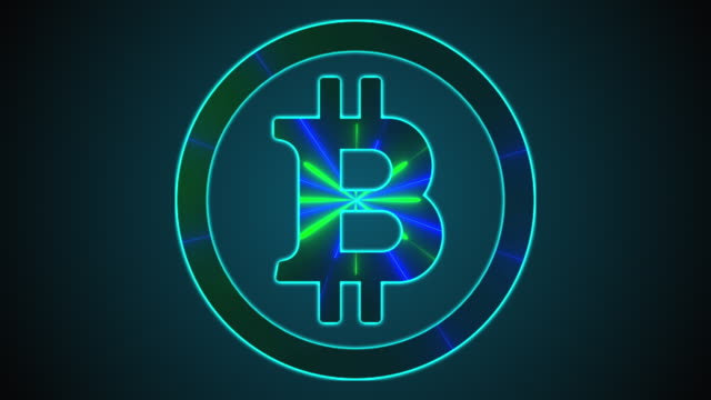 Bitcoin-mit-Neonlinien.-Computergeneriertes-digitales-Symbol.-3D-Rendering-Kryptowährung-über-Web-Hintergrund
