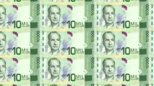 Banknoten-von-10-000-Colones-von-Costa-Rica,-Bargeld,-Schleife