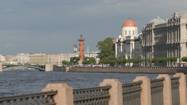 Embankment-of-Vasilievsky-island---St.-Petersburg,-Russia