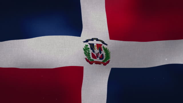 Dominikanische-Republik-Nationalflagge---winken