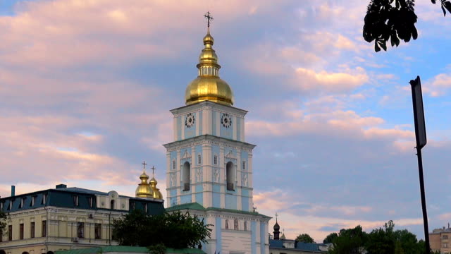 View-of-the-bell-tower-of-the-Golden-domed-Cathedral-of-Michael