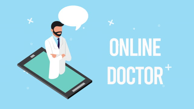 Arzt-im-Smartphone-mit-Online-Technologie-im-Gesundheitswesen
