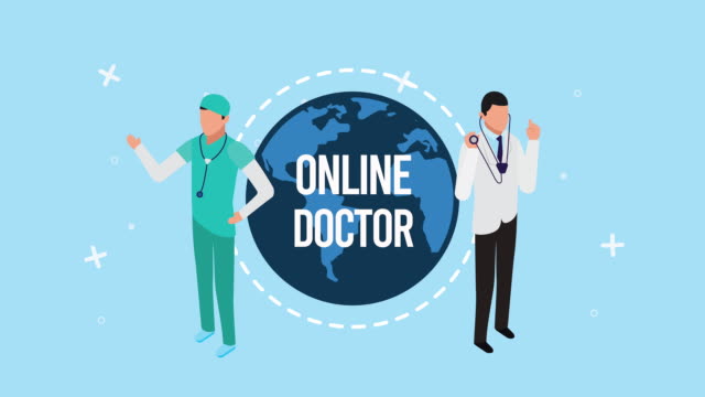 médicos-y-la-tecnología-en-línea-de-la-salud-del-planeta-tierra