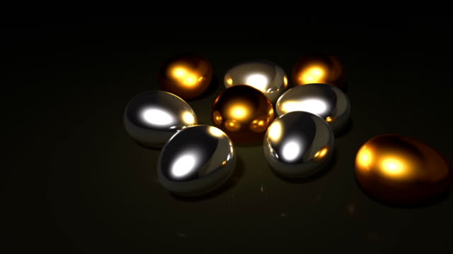 Silber-und-gold-Eier